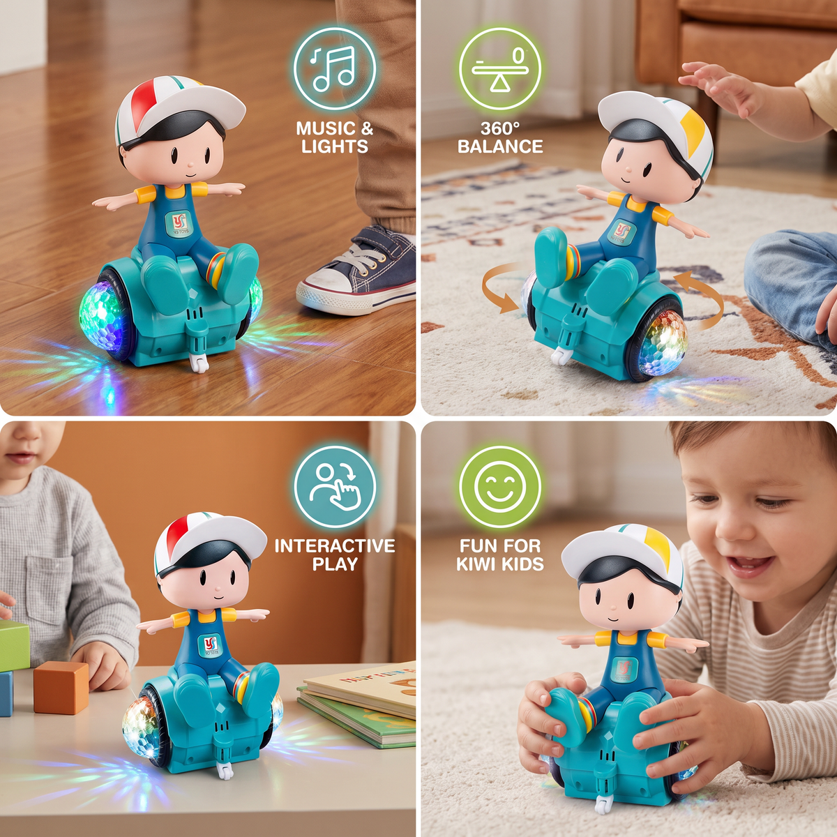 Interactive 360° Dancing Balance Toy with Lights & Music