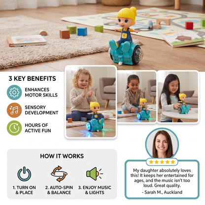 Interactive 360° Dancing Balance Toy with Lights & Music