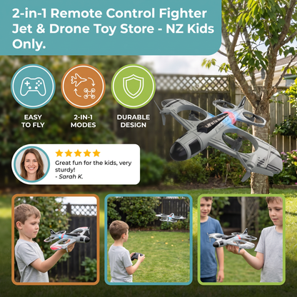 2-in-1 Remote Control Fighter Jet & Drone Toy