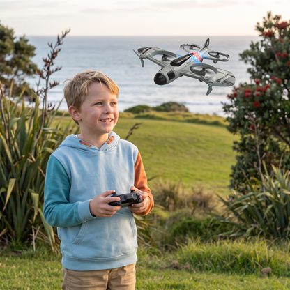 2-in-1 Remote Control Fighter Jet & Drone Toy