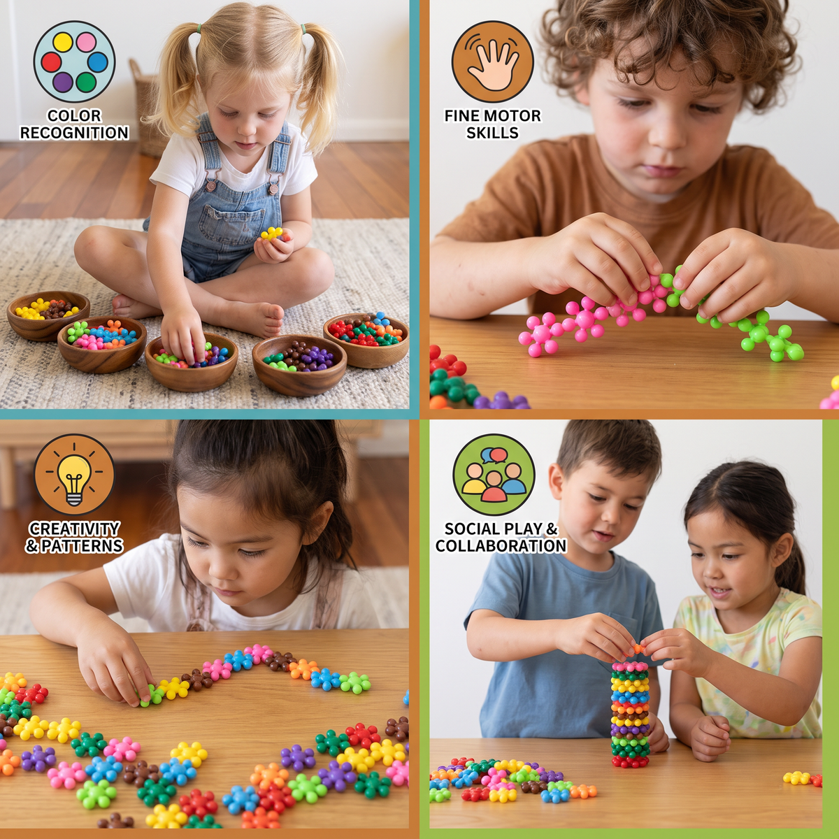 Montessori Plum Blossom Building Block Set