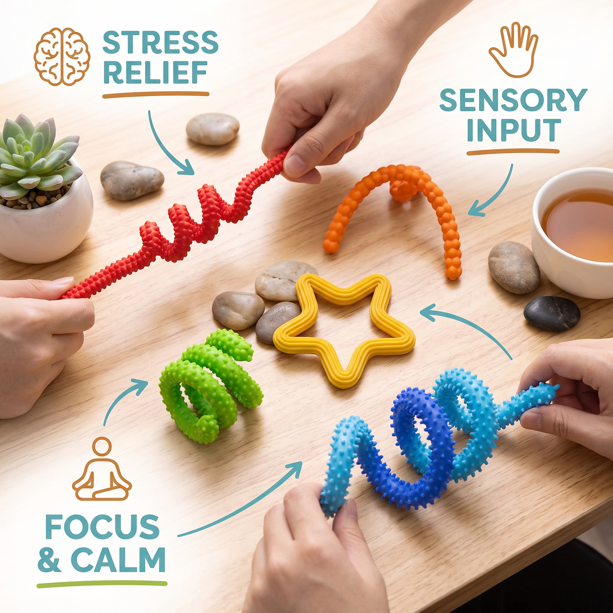 Sensory Fidget Sticks – Soothing Twisty Toys for Stress Relief