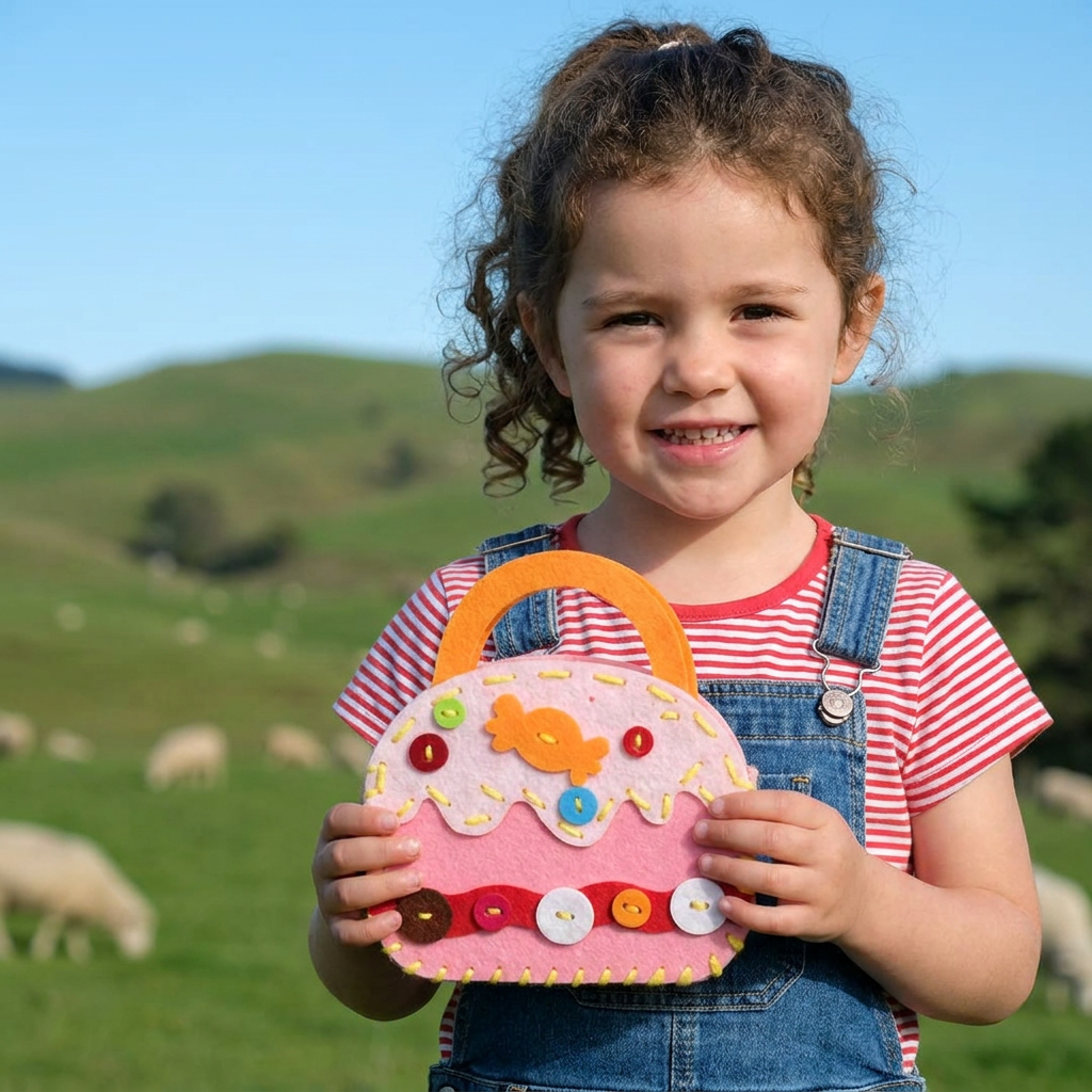 DIY Cute Felt Handbag Sewing Craft Kit for Kids