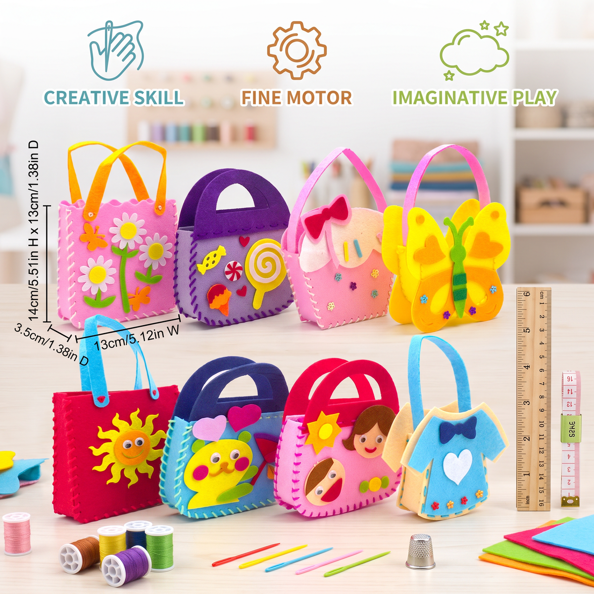 DIY Cute Felt Handbag Sewing Craft Kit for Kids