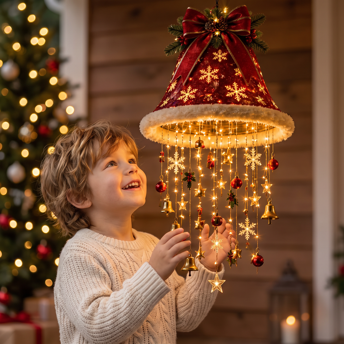 Christmas Santa Hat Lights with LED String Decorations