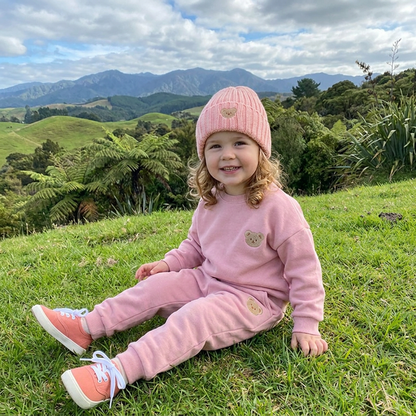 Baby Outfit with Embroidered Bear Sweatshirt & Matching Sweatpants