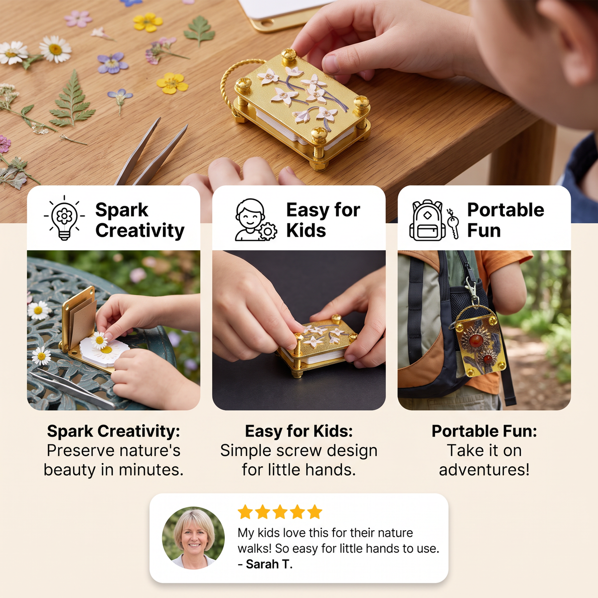 Mini Metal Flower Press Kit for DIY Dried Flower Crafts