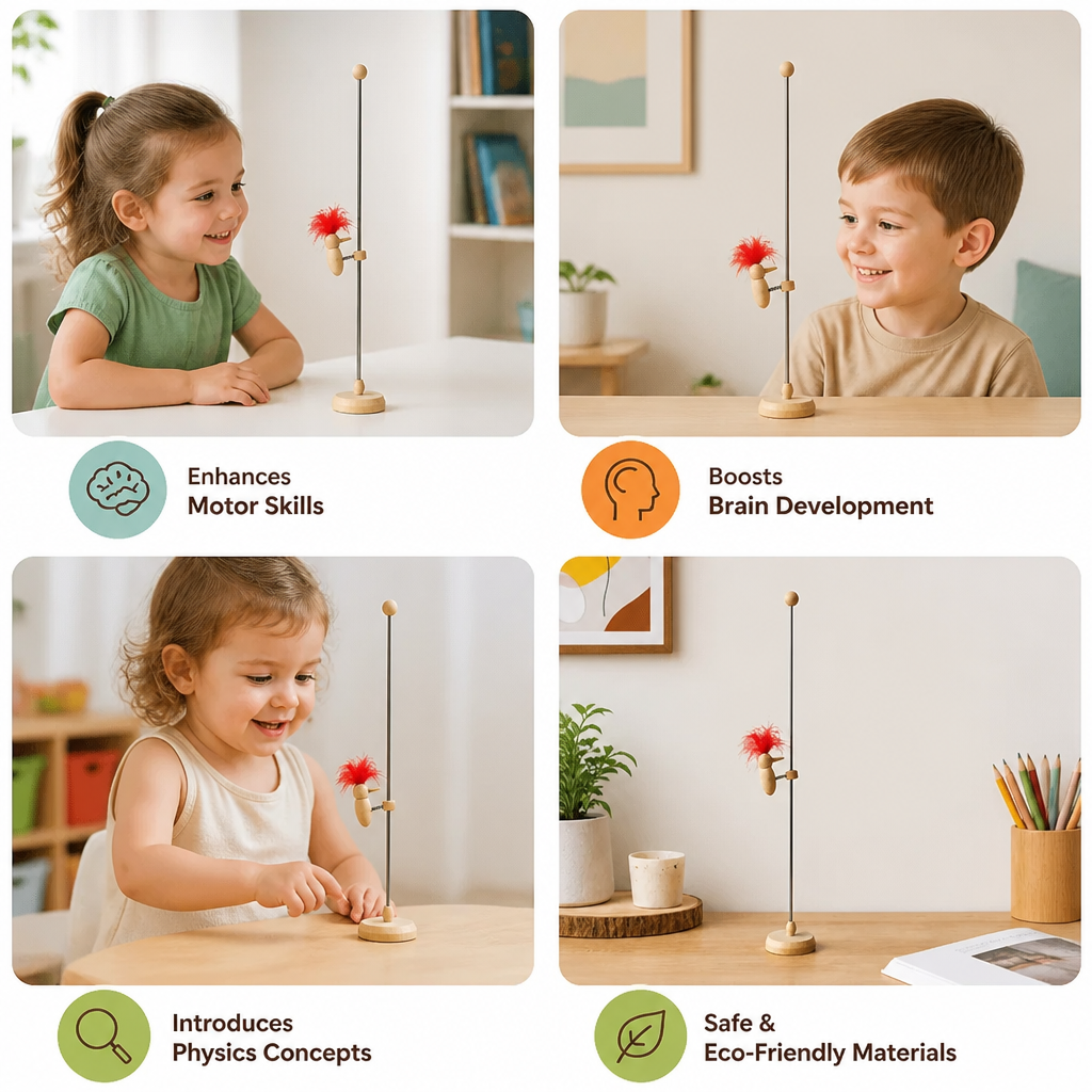 Wooden Woodpecker Learning Toy for Kids