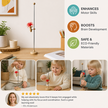 Wooden Woodpecker Learning Toy for Kids