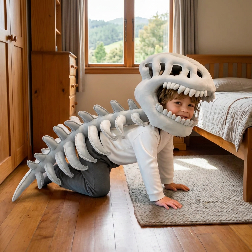 Funny Dinosaur Skeleton Plush Costume