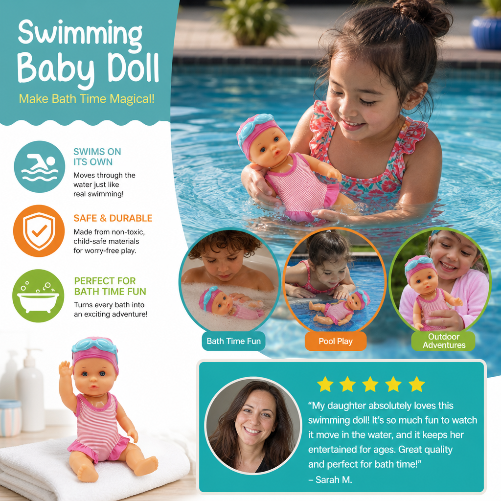 Swimming Baby Doll – Waterproof Electric Pool Toy for Kids