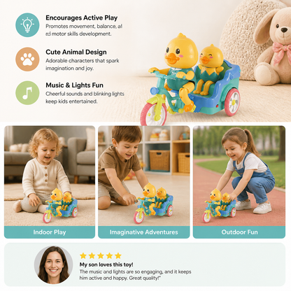 Electric Animal Tricycle – Interactive Ride-On Toy with Music & Light for Children