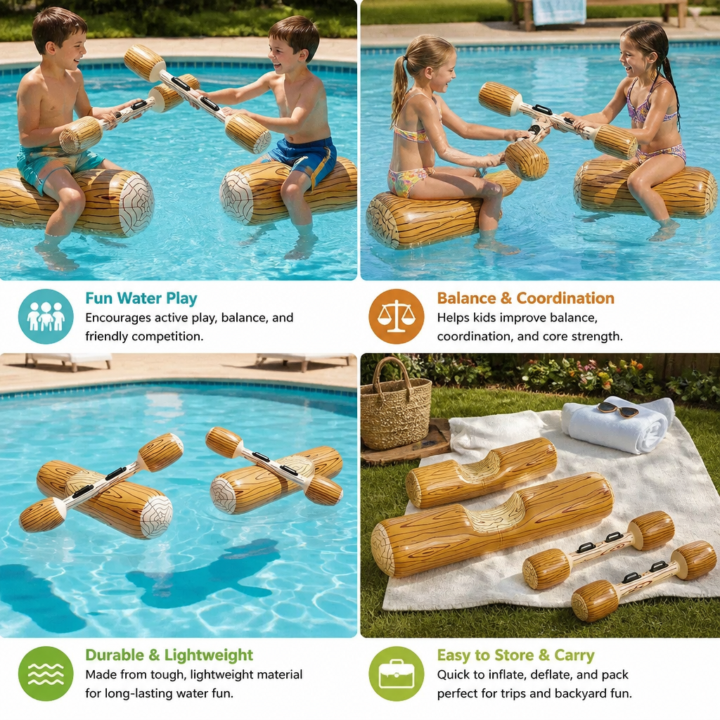 Inflatable Pool Battle Game for Kids – Water Balance & Splash Game