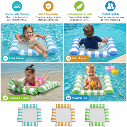 Inflatable Pool Seat for Children – Water Hammock with Mesh Surface