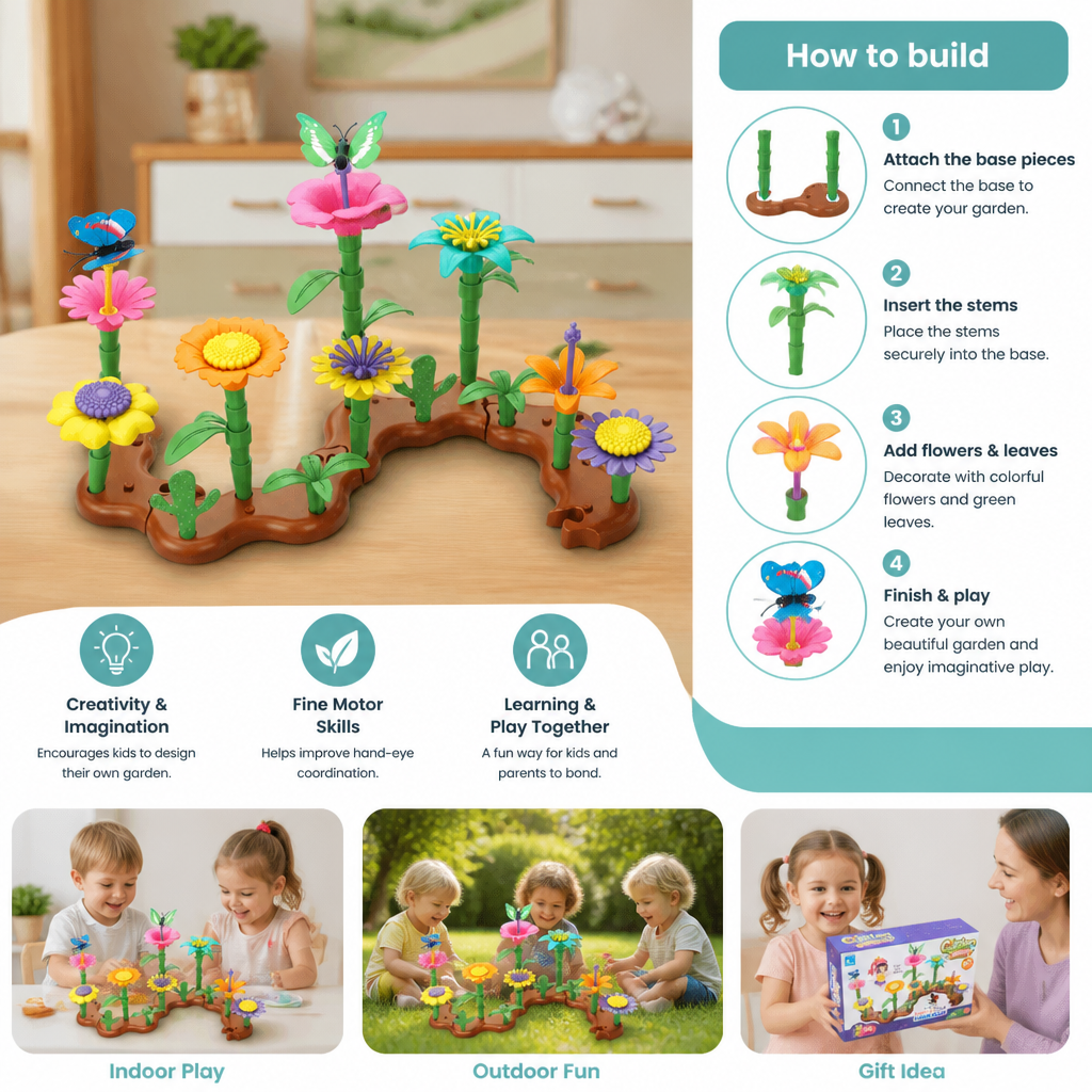 Flower Garden Building Toy for Kids – Creative Planting & Learning Playset for Little Gardeners