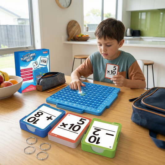 Math Learning Cards Set with Calculation Board – Addition, Subtraction, Multiplication & Division