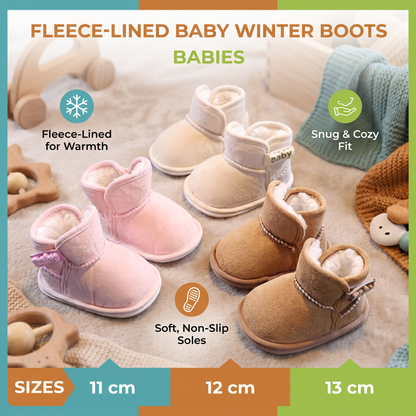 Fleece-Lined Baby Winter Boots with Soft, Non-Slip Soles