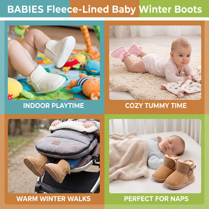 Fleece-Lined Baby Winter Boots with Soft, Non-Slip Soles