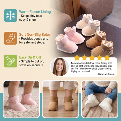 Fleece-Lined Baby Winter Boots with Soft, Non-Slip Soles