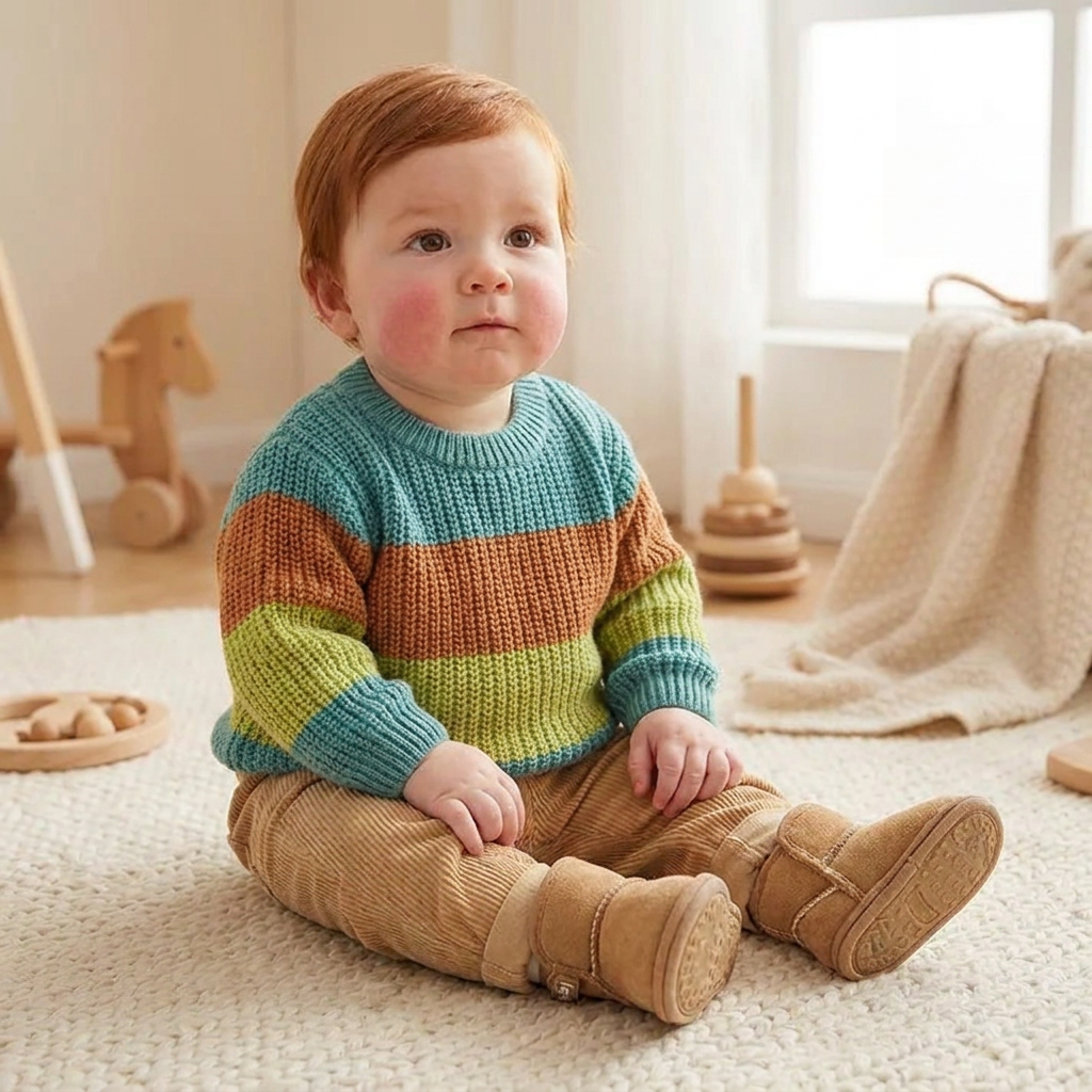 Fleece-Lined Baby Winter Boots with Soft, Non-Slip Soles