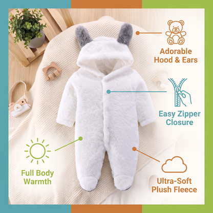 Soft & Cozy Baby Bear Hooded Jumpsuit