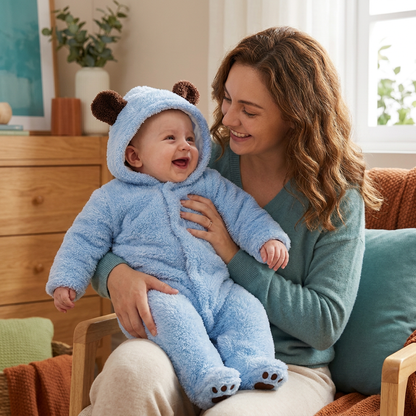 Soft & Cozy Baby Bear Hooded Jumpsuit