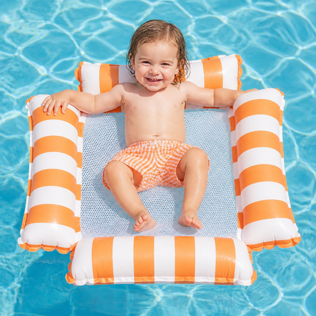 Inflatable Pool Seat for Children – Water Hammock with Mesh Surface