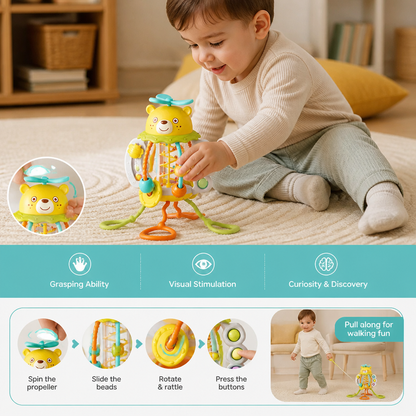 Pull-Along Baby Rattle – Cute Educational Toy for Early Development
