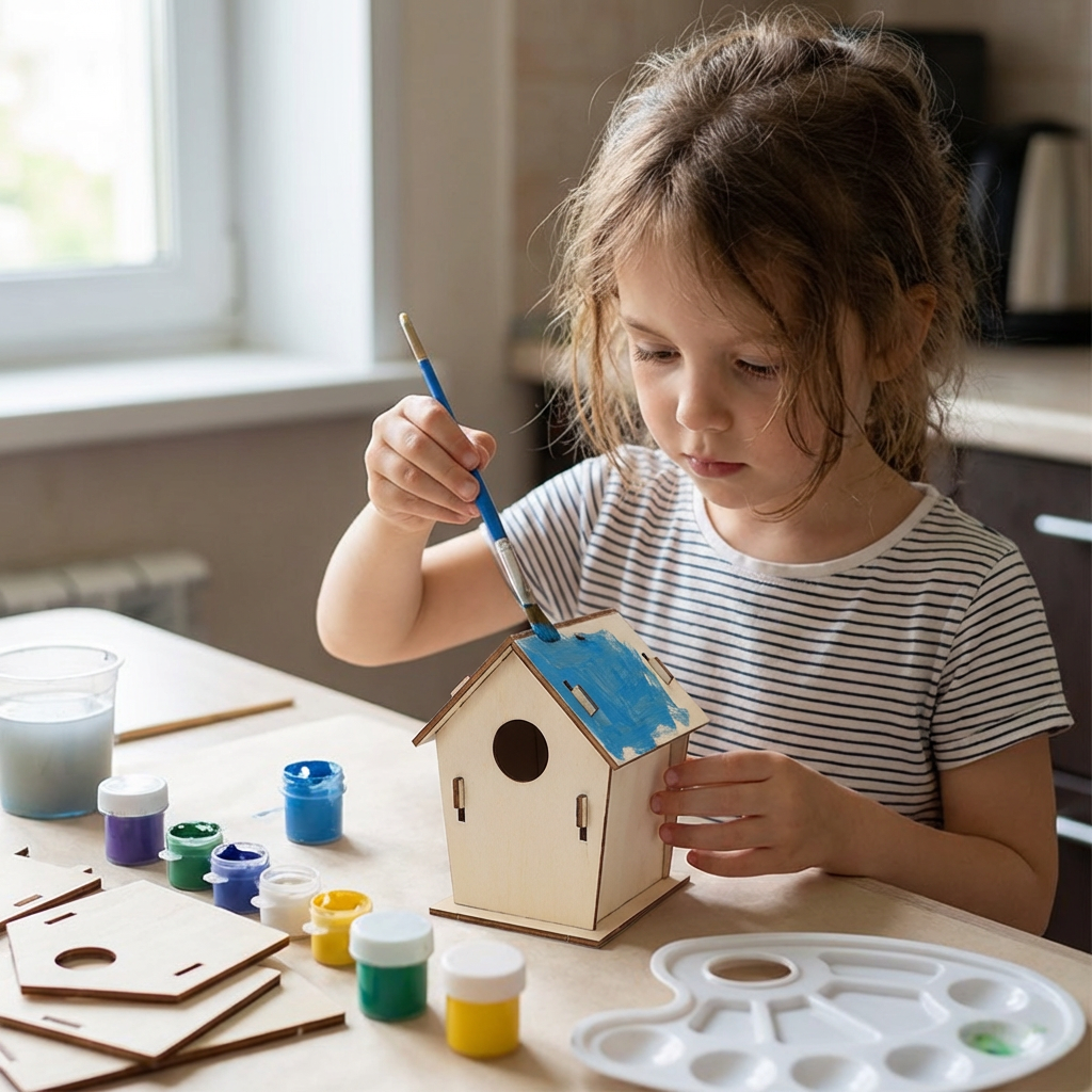Colorful DIY Wooden Birdhouse Kit for Kids – Paint & Craft Set