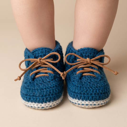 Crochet Lace-Up Booties