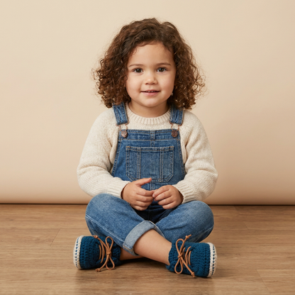 Crochet Lace-Up Booties