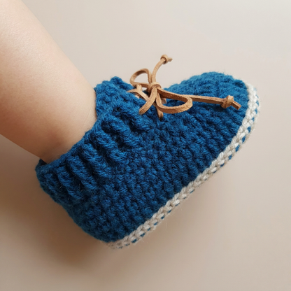 Crochet Lace-Up Booties