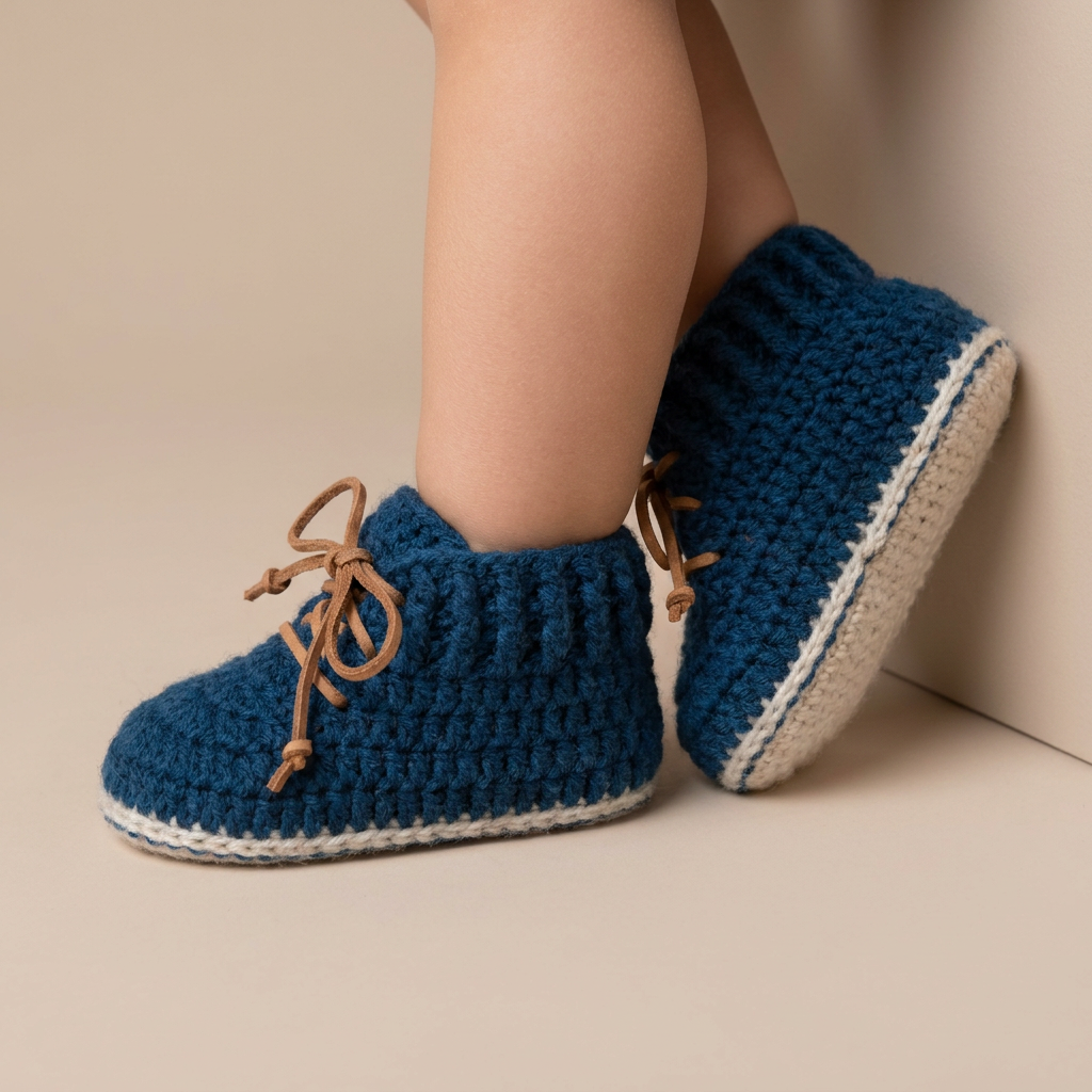 Crochet Lace-Up Booties