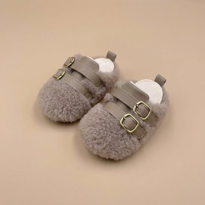 Fluffy Double Buckle Sandals