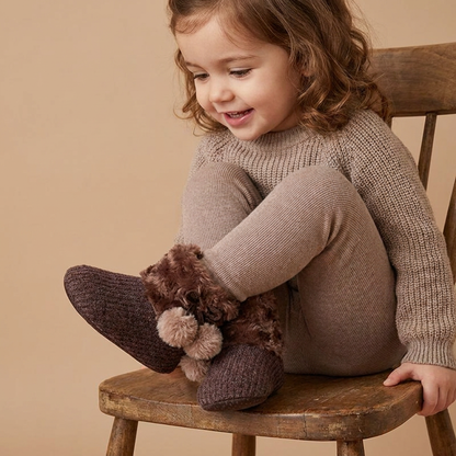 Faux Fur Pom Pom Knit Boots