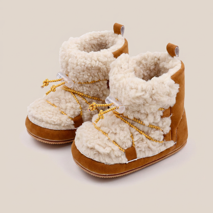 Sherpa Elastic Lace-Up Snow Boots