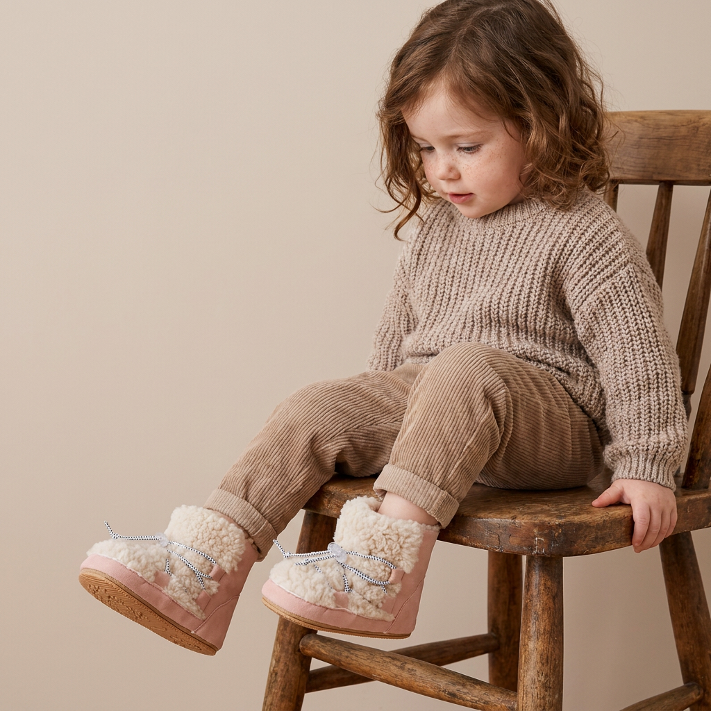 Sherpa Elastic Lace-Up Snow Boots