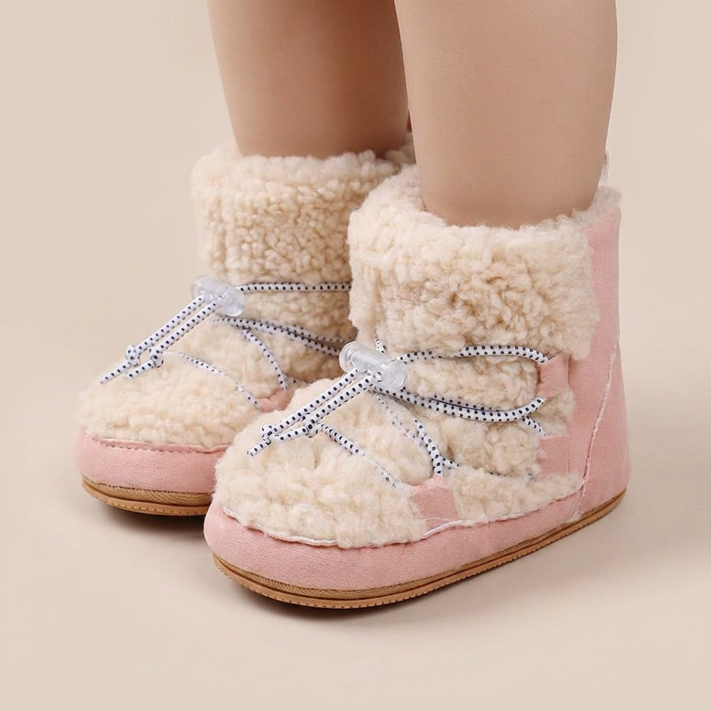 Sherpa Elastic Lace-Up Snow Boots