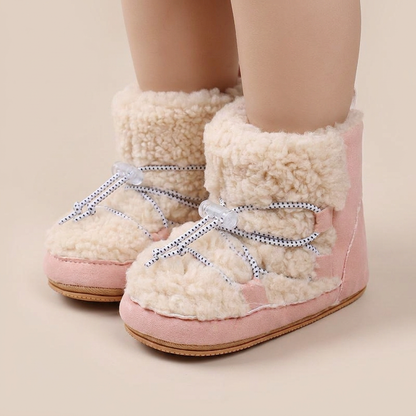 Sherpa Elastic Lace-Up Snow Boots