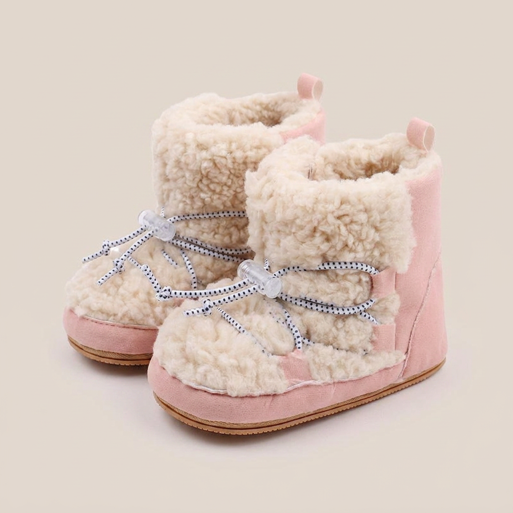 Sherpa Elastic Lace-Up Snow Boots