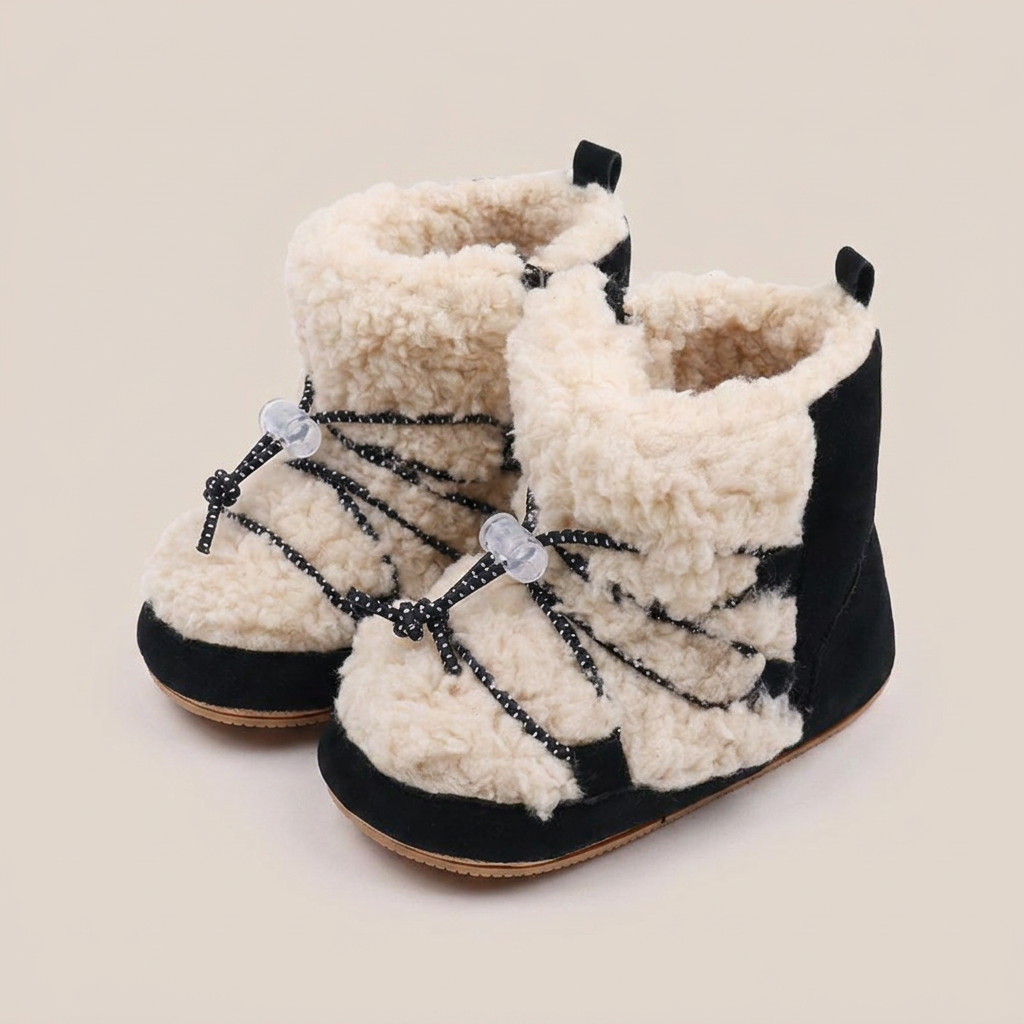 Sherpa Elastic Lace-Up Snow Boots