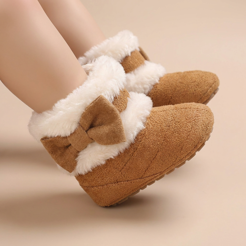 Quilted Bow Sherpa Cuff Boots
