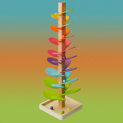 Montessori Rainbow Marble Wooden Tower