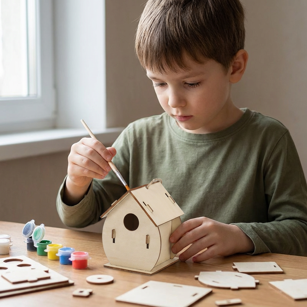 Colorful DIY Wooden Birdhouse Kit for Kids – Paint & Craft Set