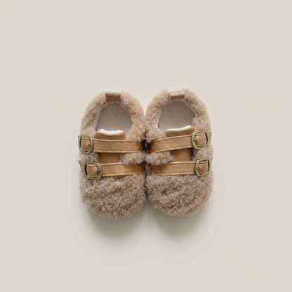 Fluffy Double Buckle Sandals