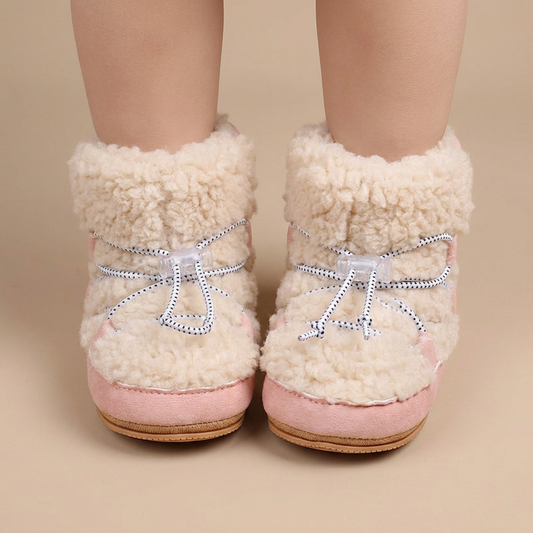Sherpa Elastic Lace-Up Snow Boots