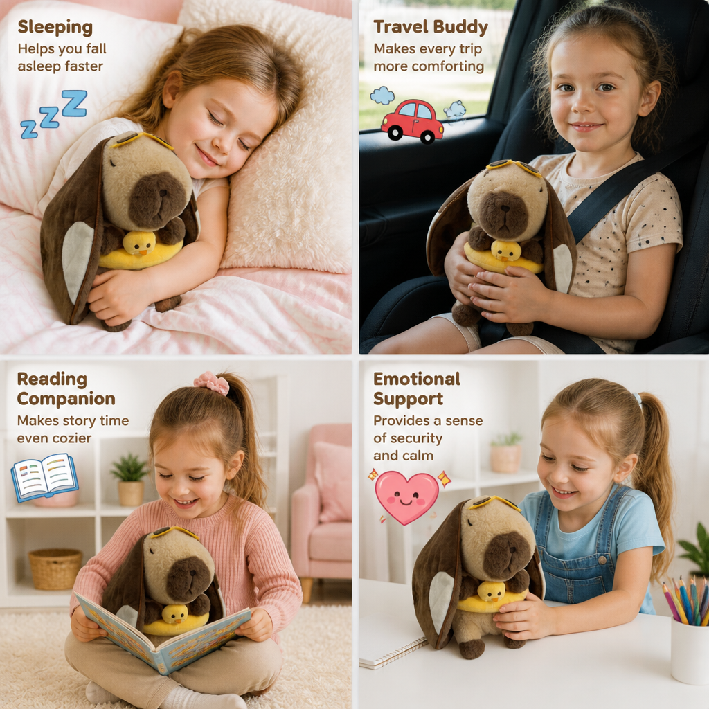Breathing Capybara Plush Toy – Soft & Cuddly Sleep Companion