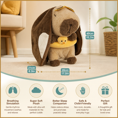 Breathing Capybara Plush Toy – Soft & Cuddly Sleep Companion