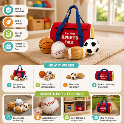 My First Sports Plush Bag – Soft Baby Play Set