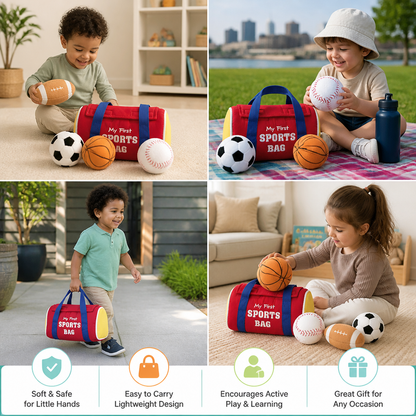 My First Sports Plush Bag – Soft Baby Play Set